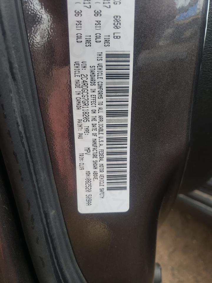 2C4RDGCG7GR118205 2016 Dodge Grand Caravan Sxt