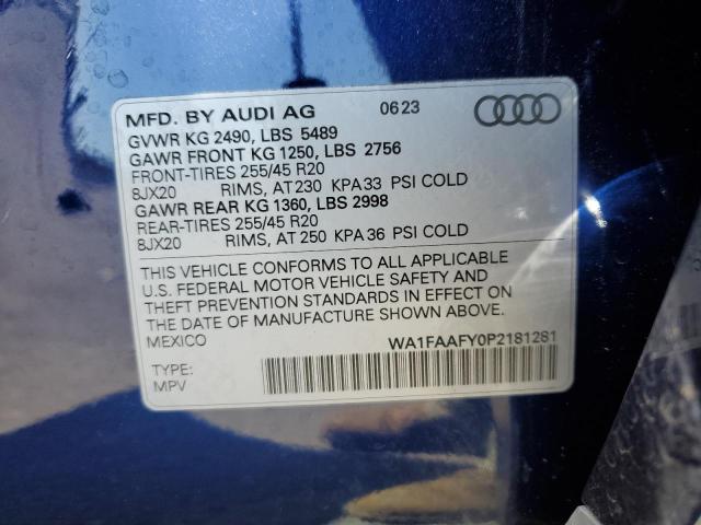 2023 Audi Q5 Prestige 45 VIN: WA1FAAFY0P2181281 Lot: 51629604