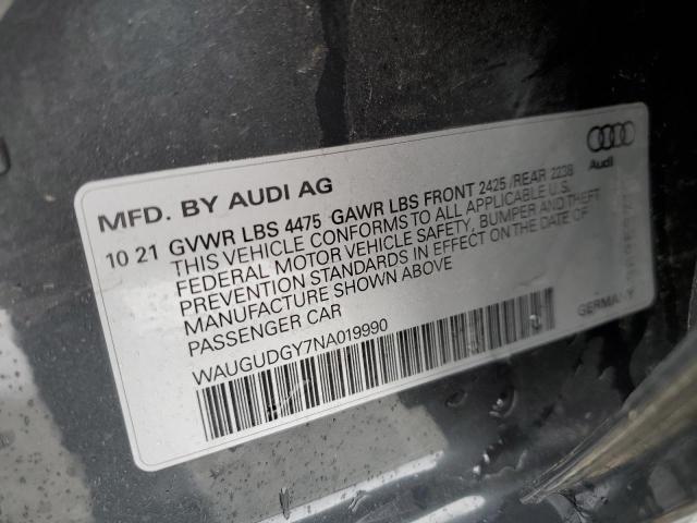 WAUGUDGY7NA019990 Audi A3 PREMIUM 12