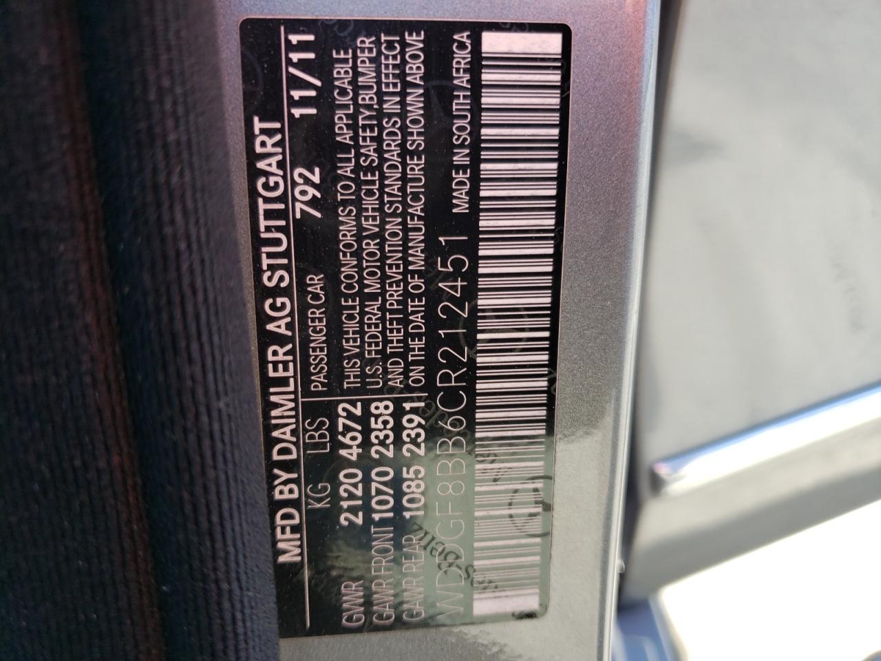 WDDGF8BB6CR212451 2012 Mercedes-Benz C 300 4Matic