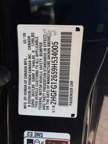 2009 Honda Civic Lx VIN: 2HGFG12659H534005 Lot: 50890724