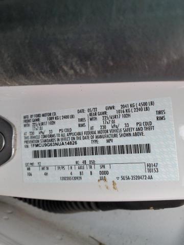 2022 Ford Escape Se VIN: 1FMCU9G63NUA14826 Lot: 50652544