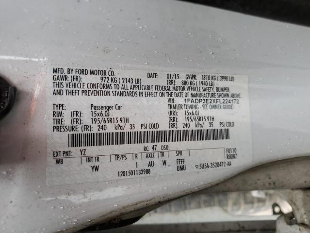 2015 Ford Focus S VIN: 1FADP3E2XFL224172 Lot: 50862894