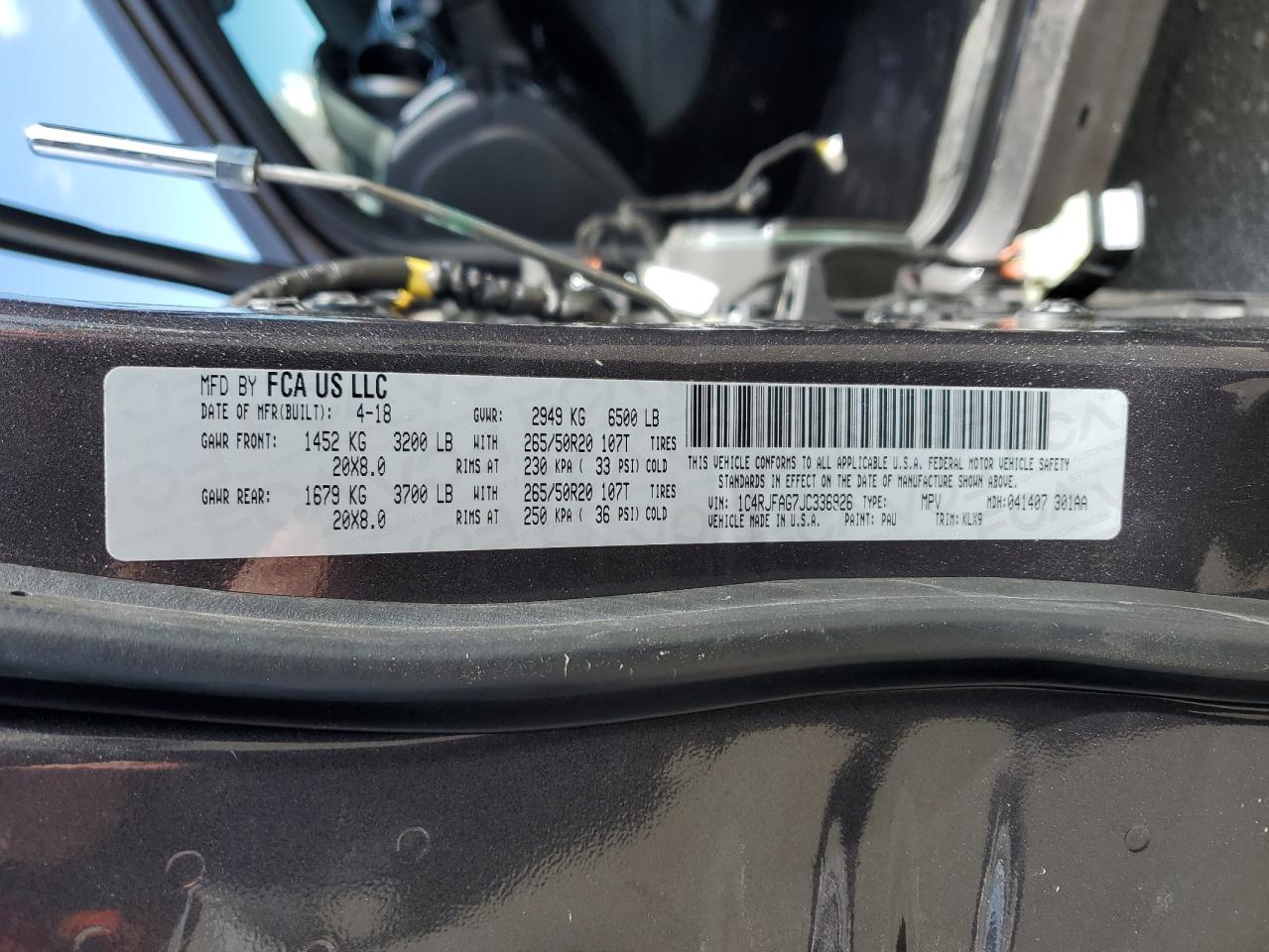 1C4RJFAG7JC336926 2018 Jeep Grand Cherokee Laredo