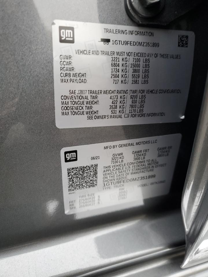 1GTU9FED0MZ351899 2021 GMC Sierra K1500 Denali