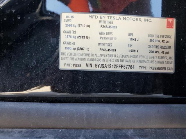 2015 TESLA MODEL S 60 5YJSA1S12FFP67764