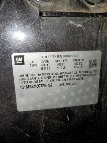 2016 Chevrolet Cruze Lt VIN: 1G1BE5SM0G7268757 Lot: 50128734