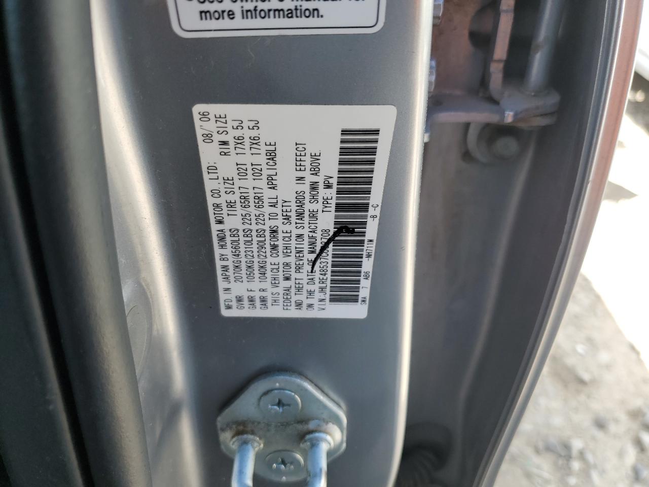 JHLRE48537C002708 2007 Honda Cr-V Ex