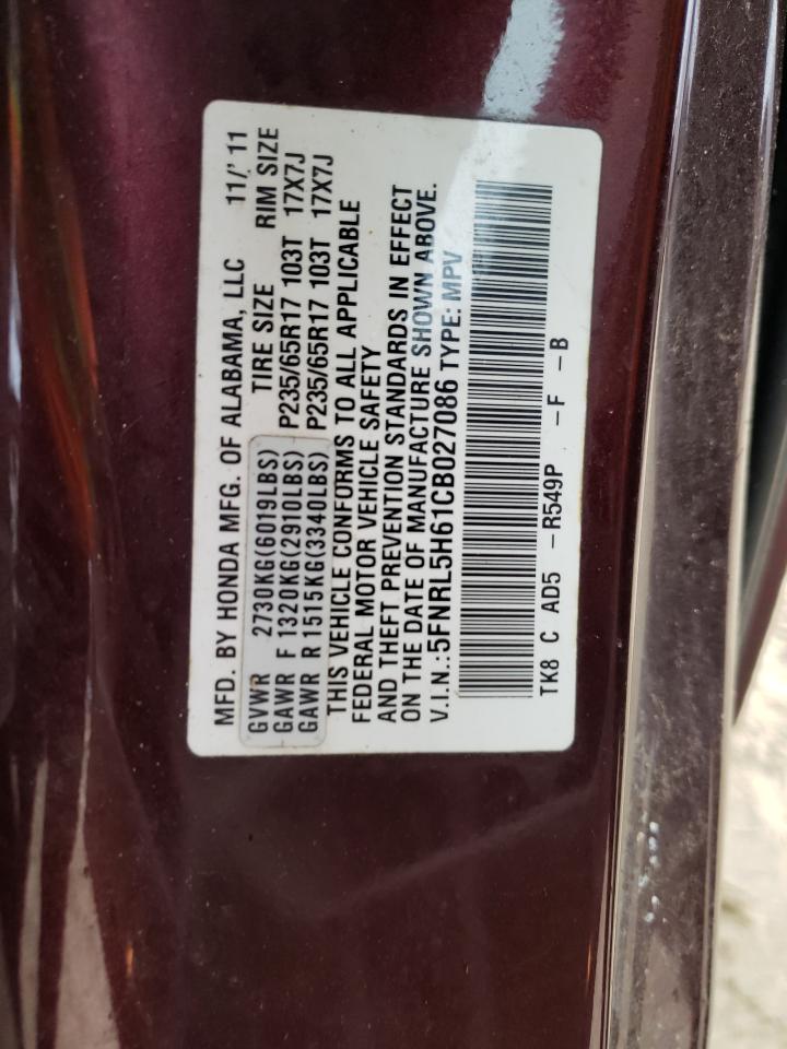 5FNRL5H61CB027086 2012 Honda Odyssey Exl 5FNRL5H61CB027086 2012 Honda Odyssey Exl