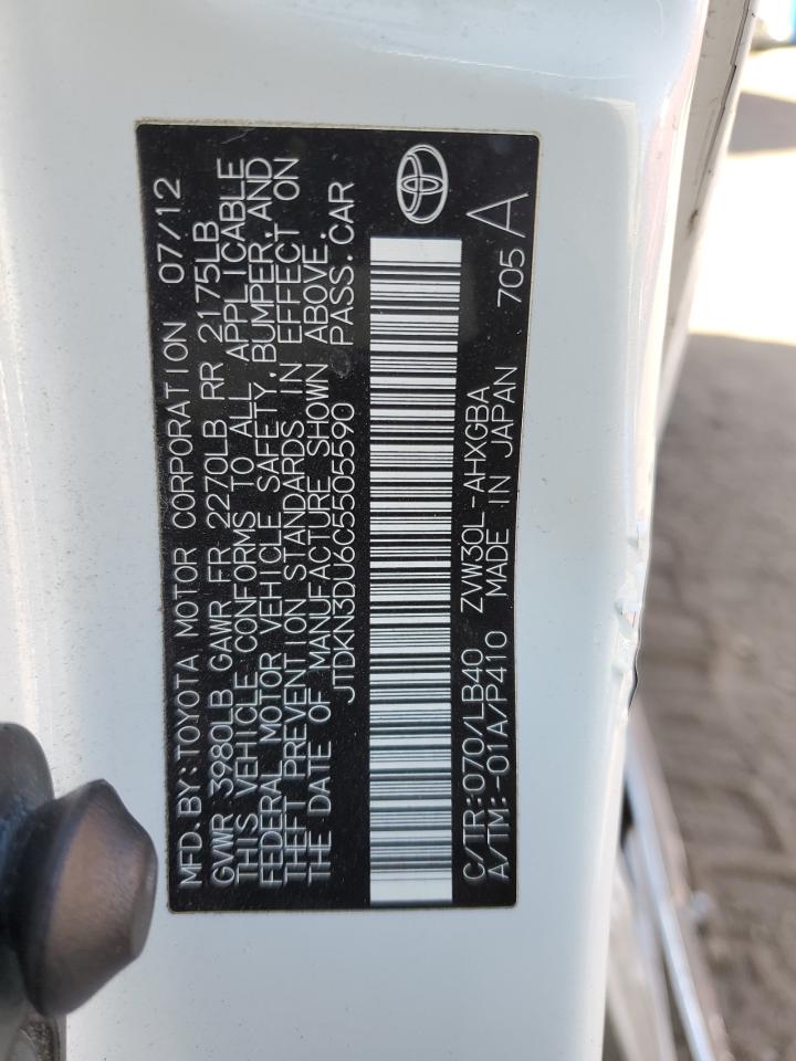 JTDKN3DU6C5505590 2012 Toyota Prius JTDKN3DU6C5505590 2012 Toyota Prius