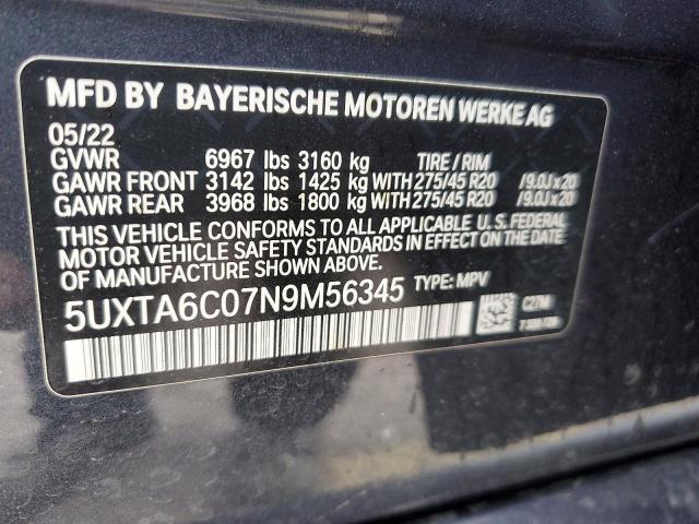 5UXTA6C07N9M56345 BMW X5 XDRIVE4 12