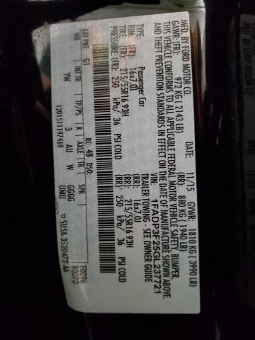 2016 Ford Focus Se VIN: 1FADP3F25GL237721 Lot: 50505774