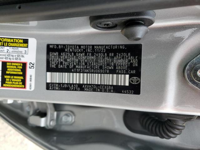 VIN 4T1F31AK5RU069078 2024 Toyota Camry, Xle no.12