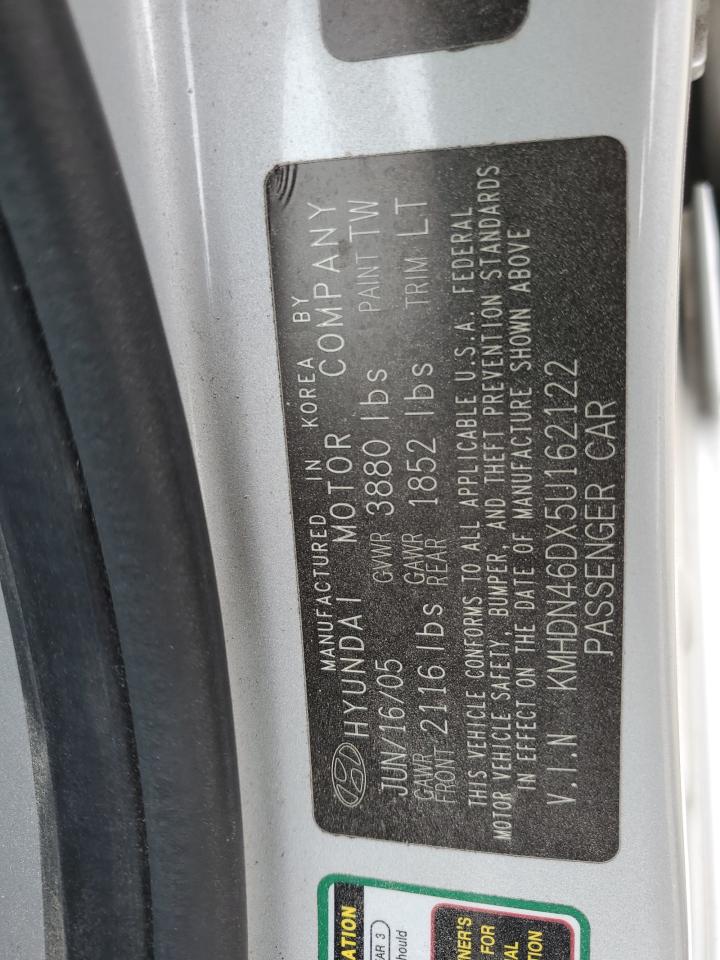 KMHDN46DX5U162122 2005 Hyundai Elantra Gls