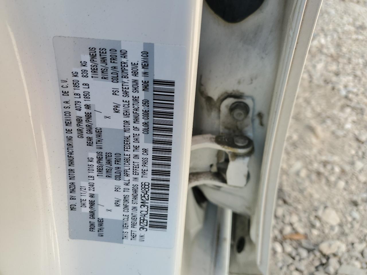 3MZBPACL3MM254866 2021 Mazda 3 Preferred