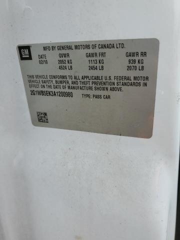 2010 Chevrolet Impala Lt VIN: 2G1WB5EK3A1200980 Lot: 47977084