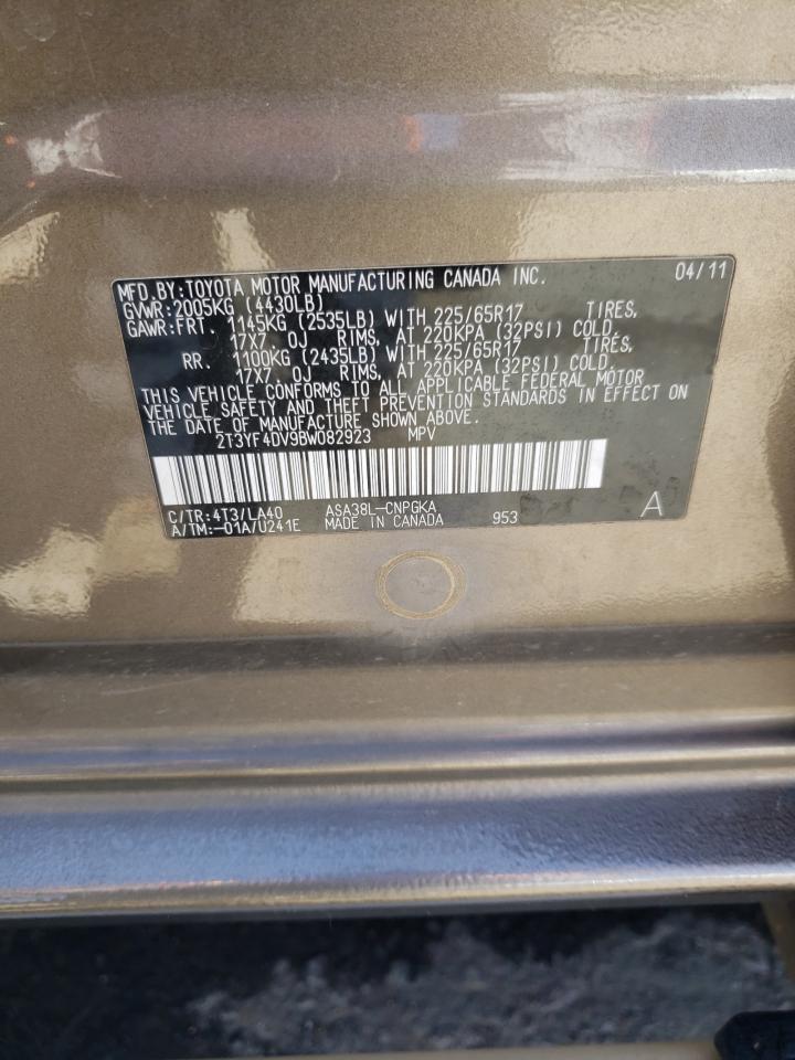 2T3YF4DV9BW082923 2011 Toyota Rav4 Limited