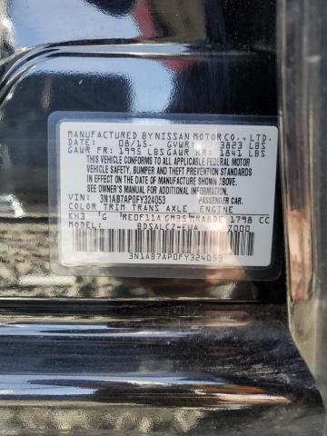 2015 Nissan Sentra S VIN: 3N1AB7AP0FY324053 Lot: 51013704