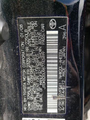 2008 Toyota Prius VIN: JTDKB20U987743499 Lot: 51587224