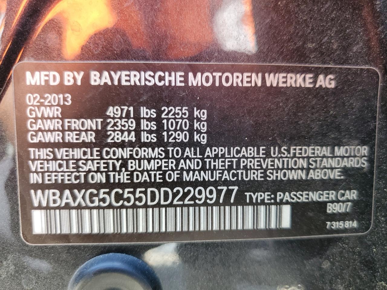 WBAXG5C55DD229977 2013 BMW 528 I