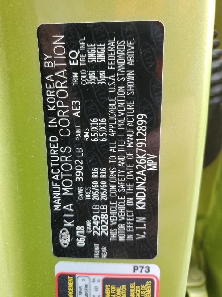 KNDJN2A26K7912899 2019 Kia Soul