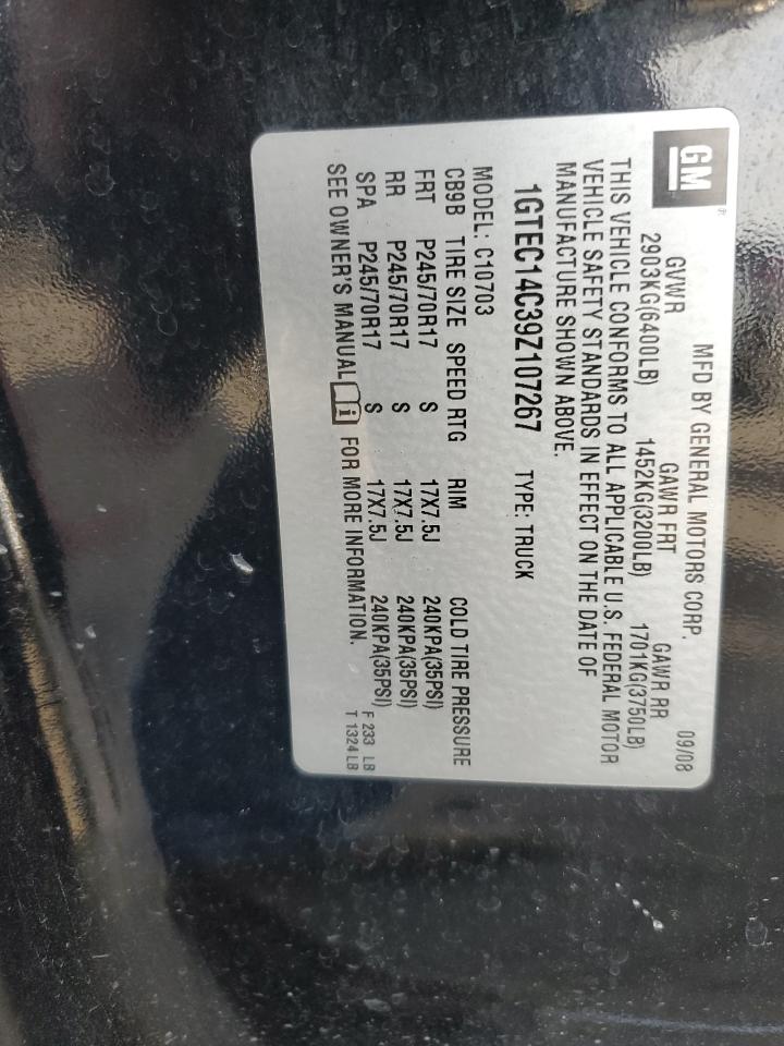1GTEC14C39Z107267 2009 GMC Sierra C1500