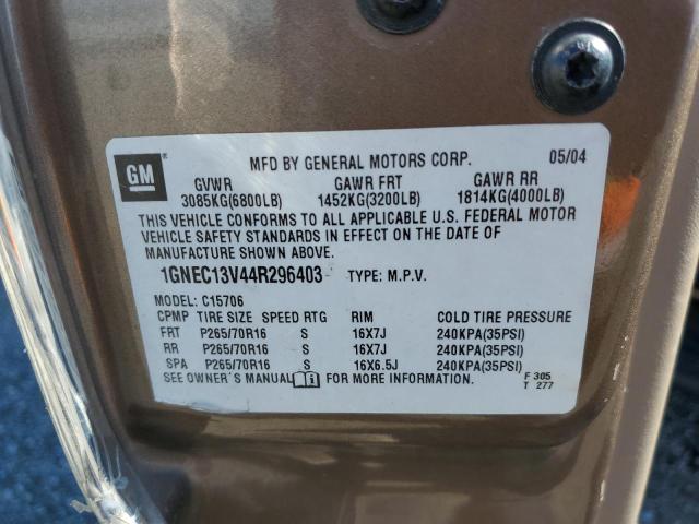 2004 Chevrolet Tahoe C1500 VIN: 1GNEC13V44R296403 Lot: 49239334