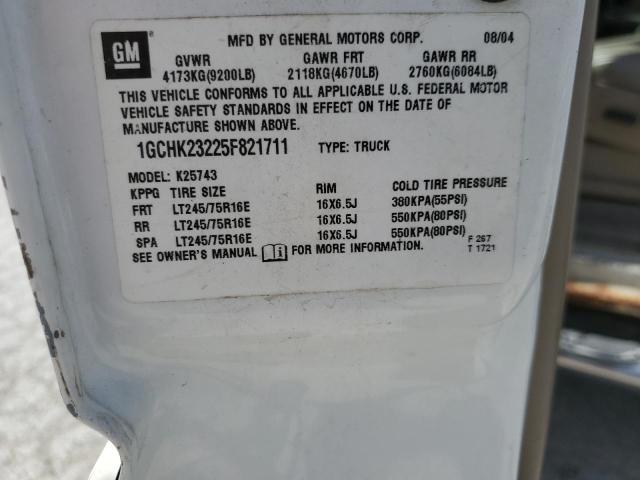 2005 Chevrolet Silverado K2500 Heavy Duty VIN: 1GCHK23225F821711 Lot: 50542774