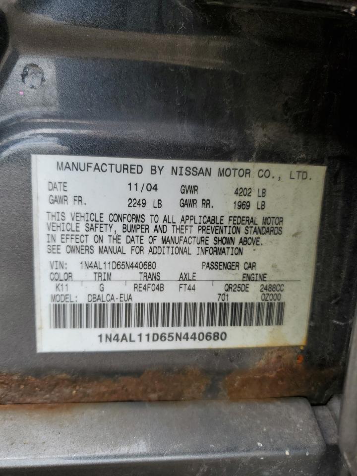 1N4AL11D65N440680 2005 Nissan Altima S