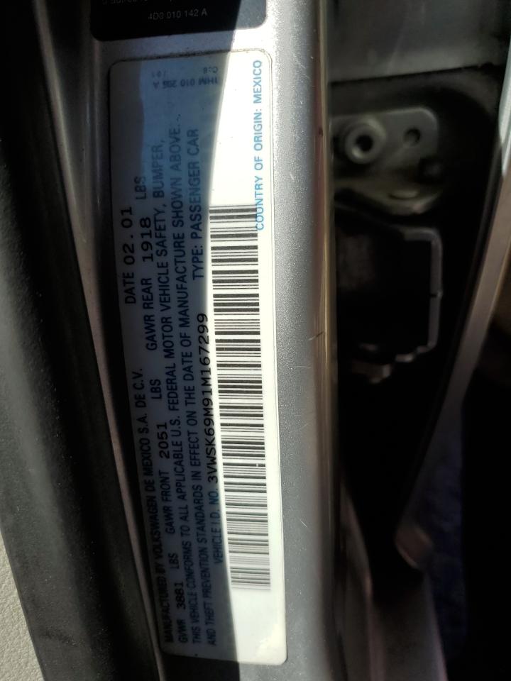 3VWSK69M91M167299 2001 Volkswagen Jetta Gls