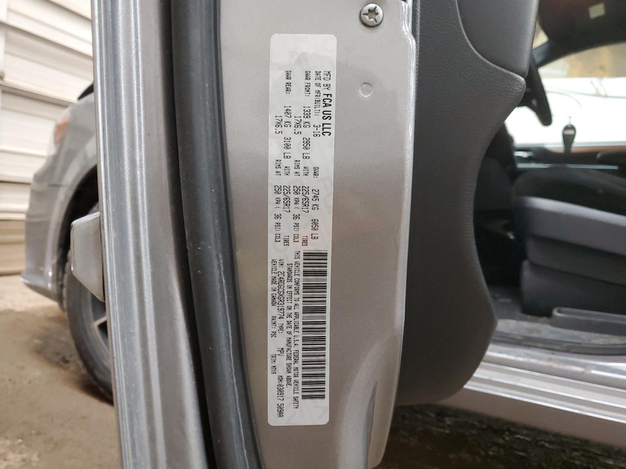 2C4RDGCGXGR319774 2016 Dodge Grand Caravan Sxt