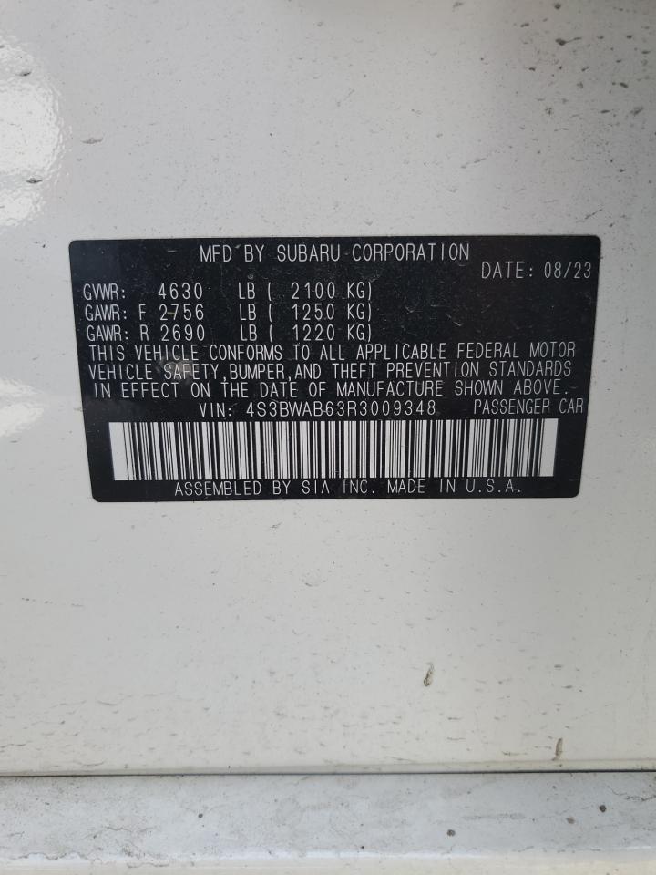 4S3BWAB63R3009348 2024 Subaru Legacy