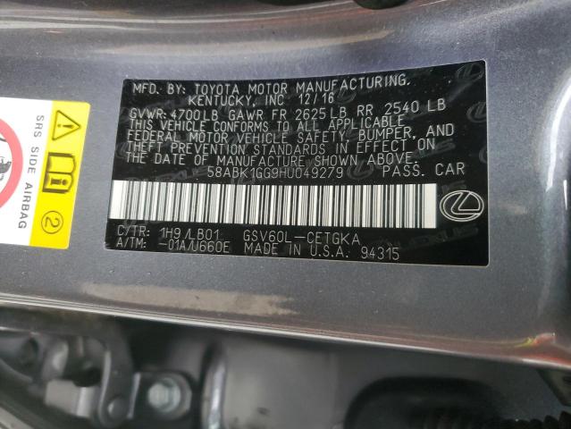 2017 LEXUS ES 350 - 58ABK1GG9HU049279