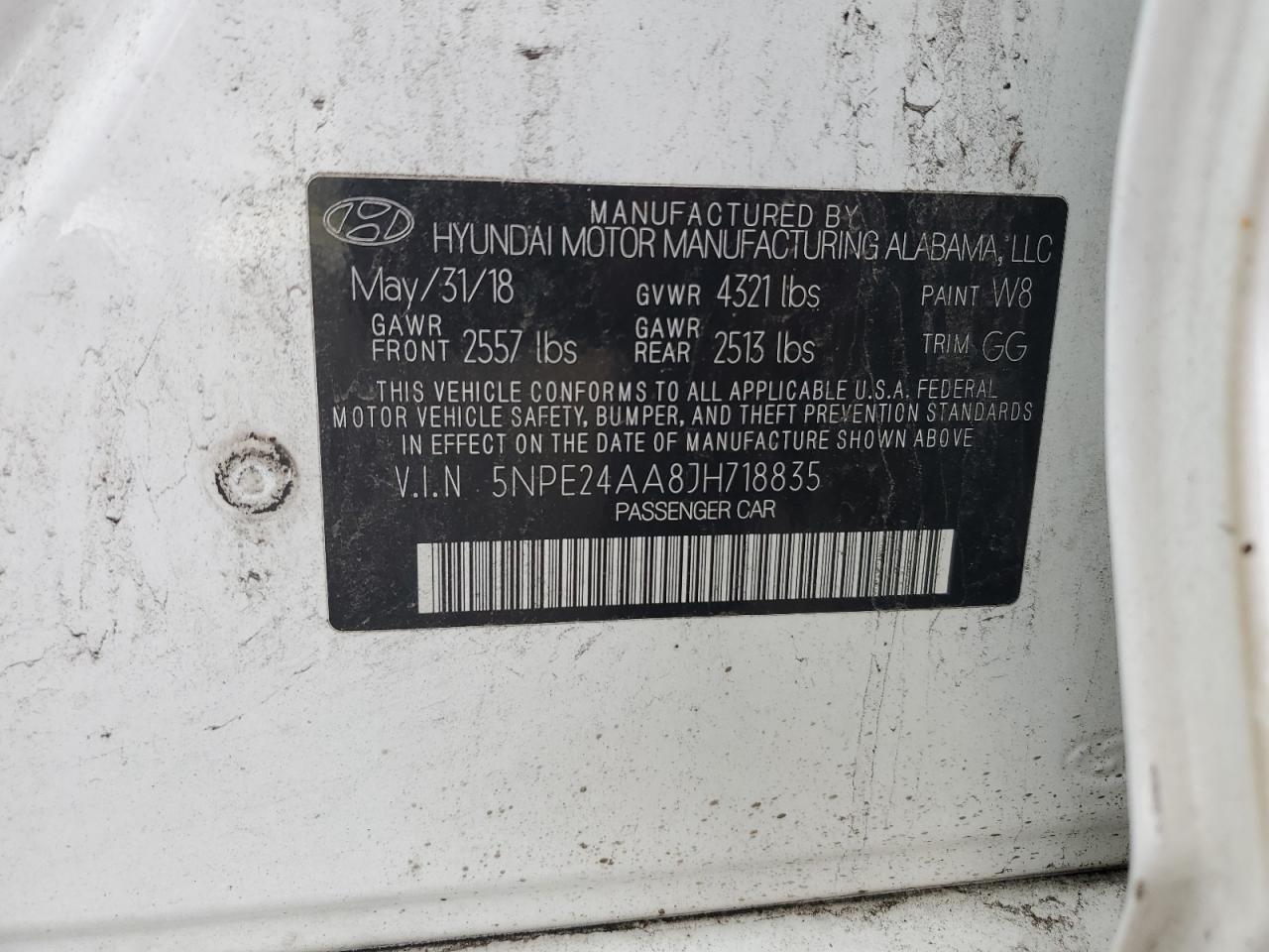 5NPE24AA8JH718835 2018 Hyundai Sonata Eco