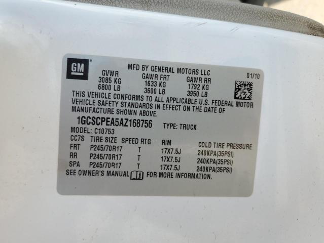 2010 Chevrolet Silverado C1500 VIN: 1GCSCPEA5AZ168756 Lot: 51475704