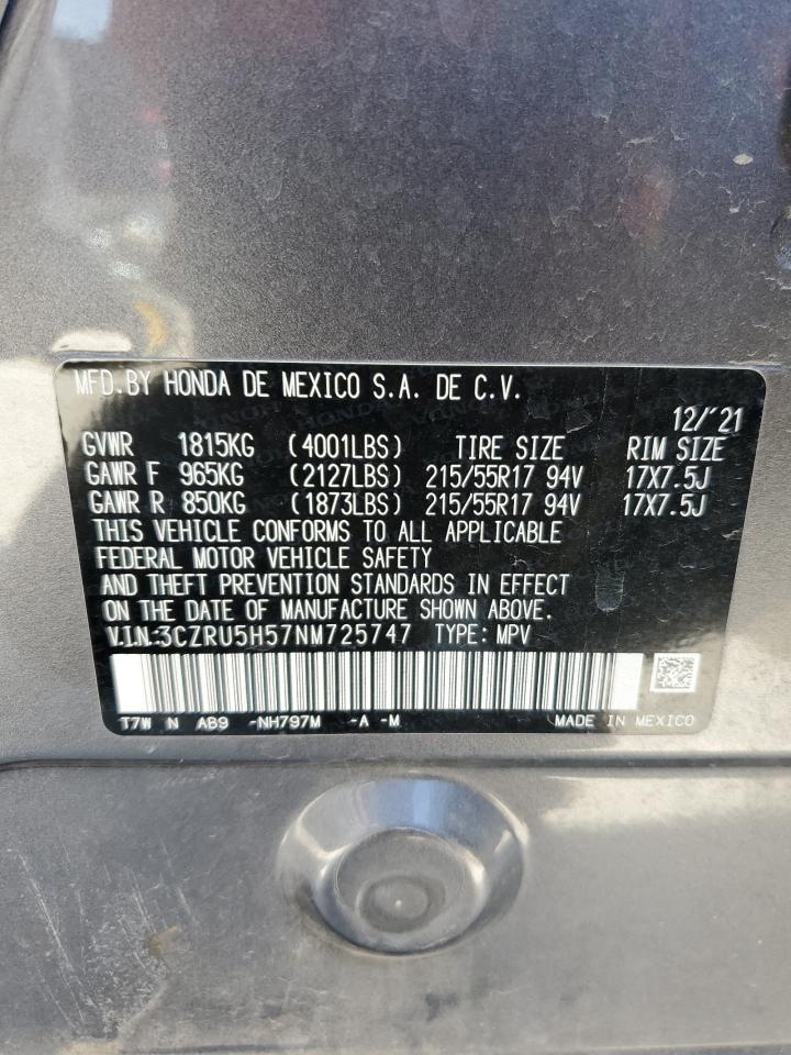 3CZRU5H57NM725747 2022 Honda Hr-V Ex