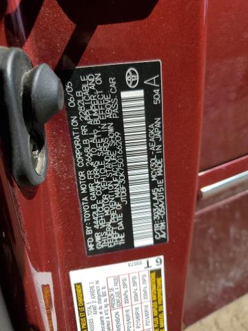 2005 Toyota Camry Le VIN: JTDBF30K750166209 Lot: 49441024