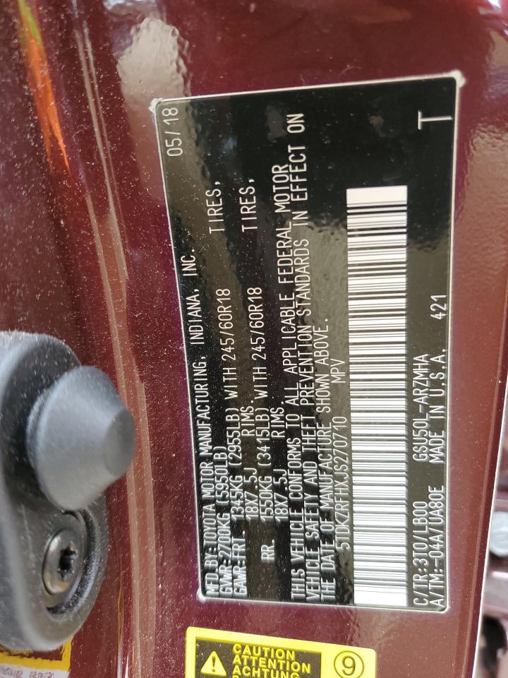 5TDKZRFHXJS270710 2018 Toyota Highlander Se