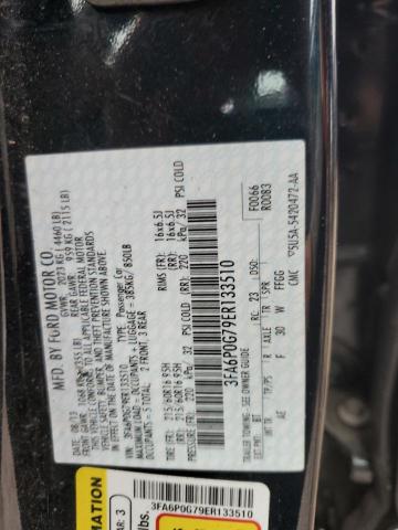 2014 Ford Fusion S VIN: 3FA6P0G79ER133510 Lot: 52692184