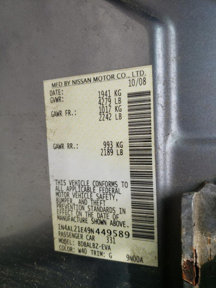 1N4AL21E49N449589 2009 Nissan Altima 2.5