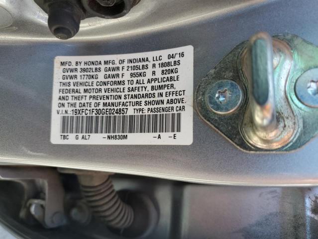2016 HONDA CIVIC EX - 19XFC1F30GE024857