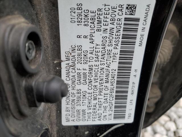 2020 Honda Civic Lx VIN: 2HGFC2F69LH534012 Lot: 51461294