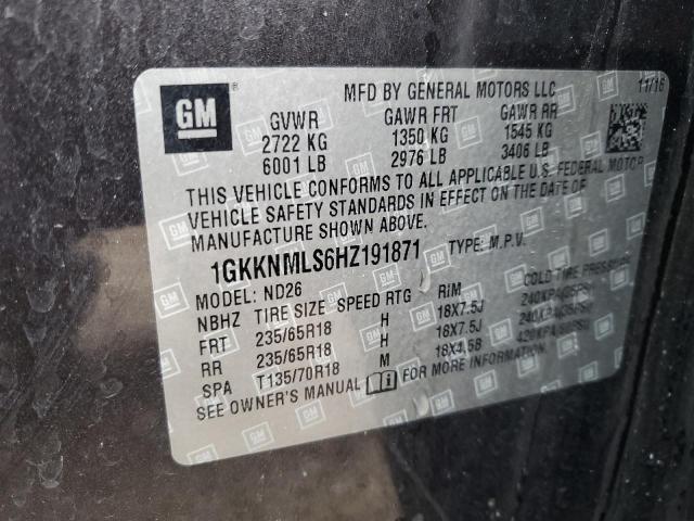2017 GMC ACADIA SLT - 1GKKNMLS6HZ191871