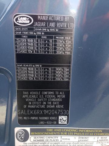 2021 LAND ROVER DEFENDER 9 SALEK6RX1M2047530