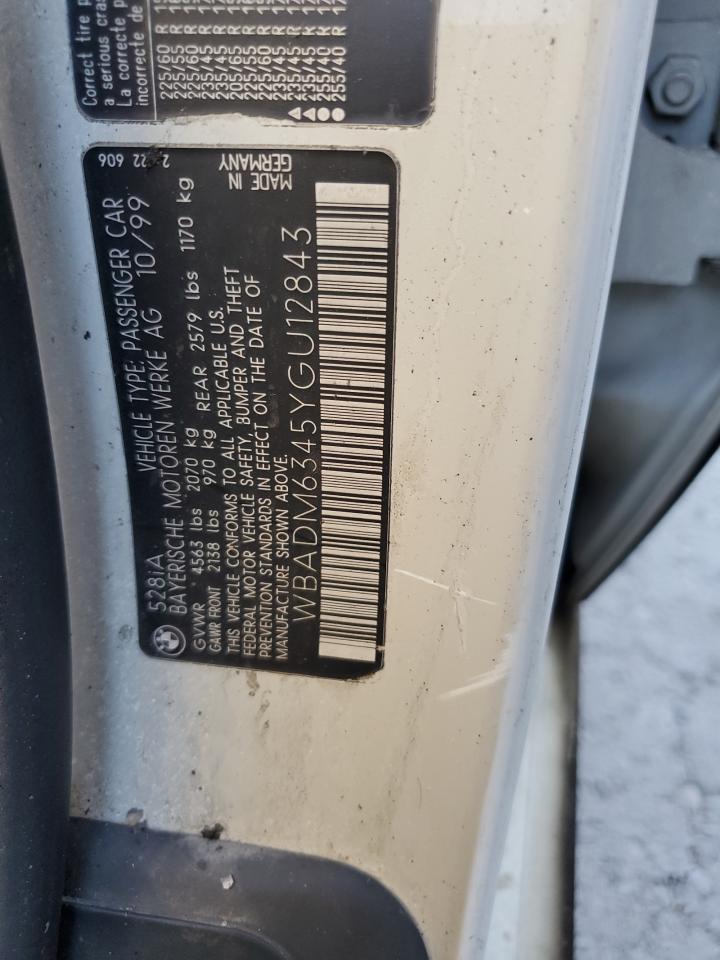 WBADM6345YGU12843 2000 BMW 528 I Automatic