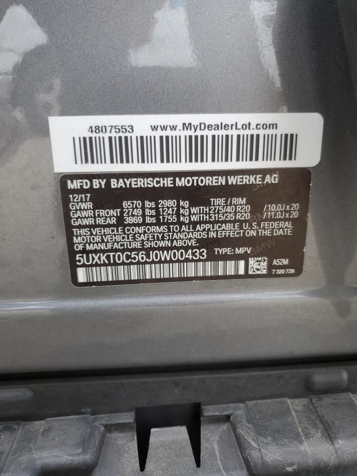 5UXKT0C56J0W00433 2018 BMW X5 Xdr40E