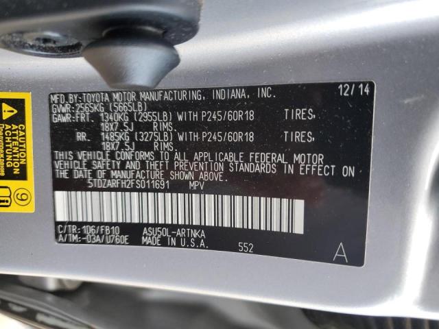 VIN 5TDZARFH2FS011691 2015 Toyota Highlander, LE no.13