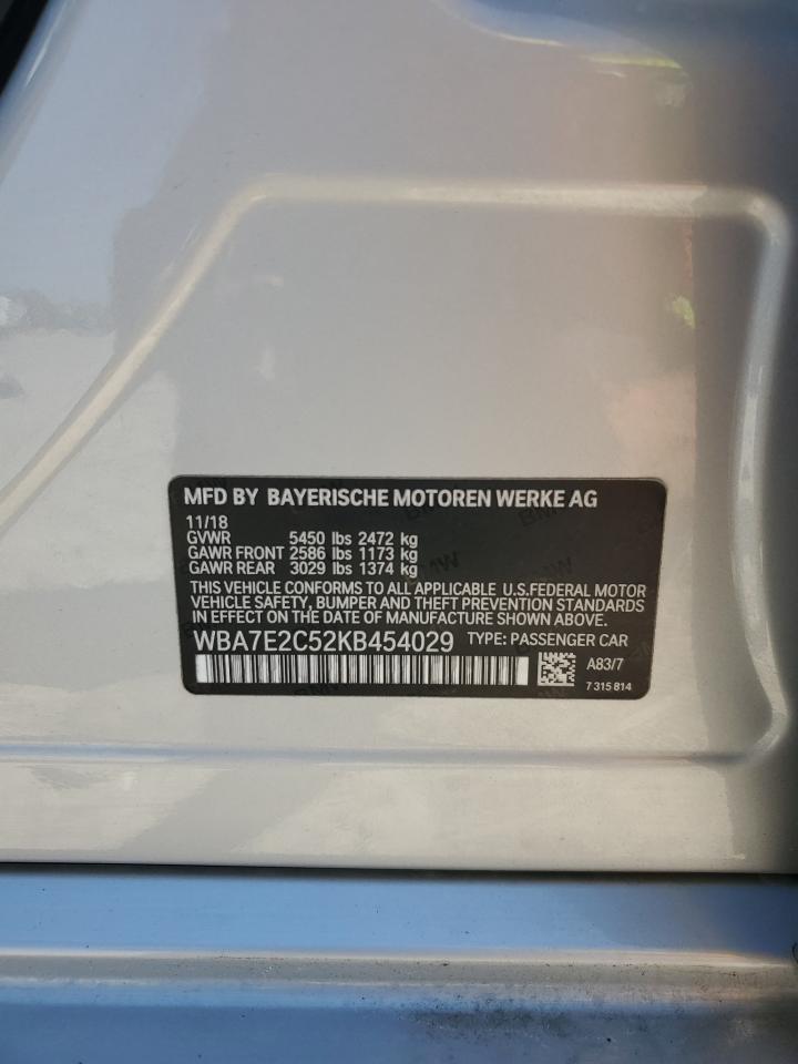 WBA7E2C52KB454029 2019 BMW 740 I