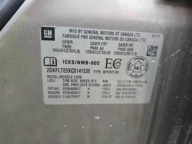 2012 GMC Terrain Sle VIN: 2GKFLTE5XC6141536 Lot: 49155484