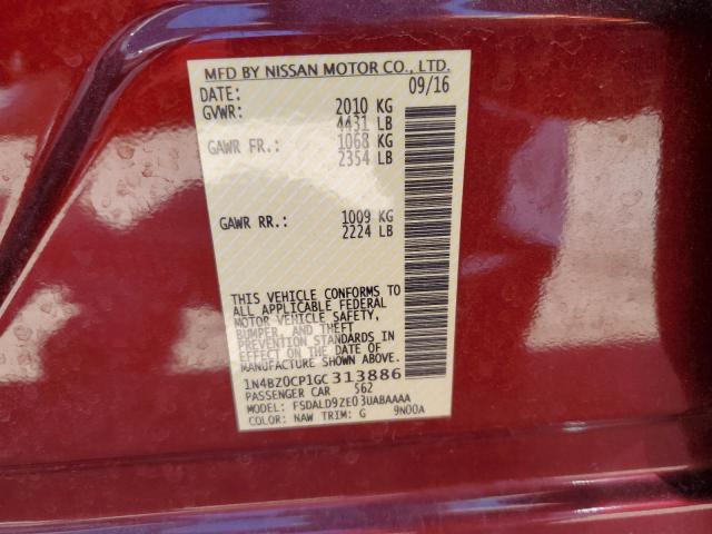 2016 Nissan Leaf Sv VIN: 1N4BZ0CP1GC313886 Lot: 52937794